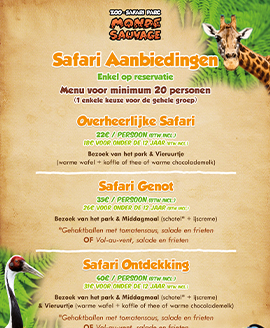 formule 3 menus parc animalier monde sauvage safari aywaille